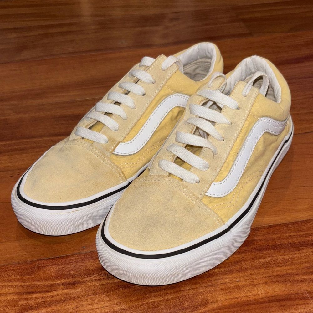 Vans Yellow Canvas & Suede Old Skool Sneakers women’s size 7.5 - Picture 5 of 10